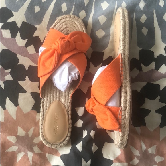 Nine West Shoes - Orange Slip On Sandals